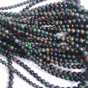 1 Long Strand Black Ethiopian Welo Round Faceted Rondelles - Round Bolls Ethiopian Roundelles Beads 4mm-7mm 17 Inches long BR0130 - Tucson Beads