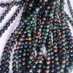 1 Long Strand Black Ethiopian Welo Round Faceted Rondelles - Round Bolls Ethiopian Roundelles Beads 4mm-7mm 17 Inches long BR0130 - Tucson Beads