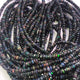 1 Long Strand Black Ethiopian Welo Opal Faceted Rondelles - Ethiopian Roundelles Beads 3mm-5mm 17 Inches long BR0122 - Tucson Beads