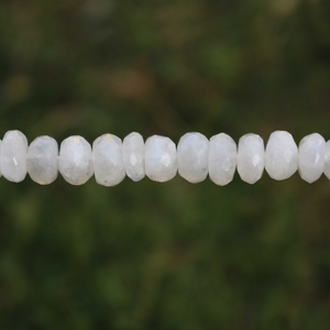 1 Strand White Rainbow Moonstone Faceted Rondelles - Roundel Beads 6mm-9mm 9 Inches BR1405 - Tucson Beads