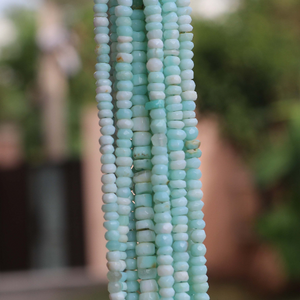 2 Long Strands Peru Opal Faceted Rondelles - Roundel Beads 4mm-5mm 13.5 Inches BR1734 - Tucson Beads