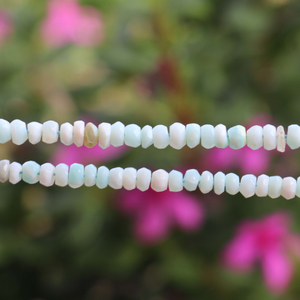 2 Long Strands Peru Opal Faceted Rondelles - Roundel Beads 4mm-5mm 13.5 Inches BR1734 - Tucson Beads