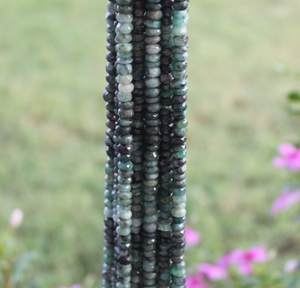 1 Strand Shaded Emerald Faceted Rondelle -- Shaded Emerald Roundle Beads 6mm-8mm 14 Inches BR2498 - Tucson Beads