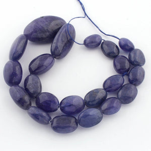 1 Strand Excellent Quality Precious Tenzanite Smooth Oval Shape Beads - Tenzanite Nuggets  Briolettes 12mmx10mm-27mmx18mm 9 Inches BR1963 - Tucson Beads