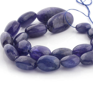 1 Strand Excellent Quality Precious Tenzanite Smooth Oval Shape Beads - Tenzanite Nuggets  Briolettes 12mmx10mm-27mmx18mm 9 Inches BR1963 - Tucson Beads