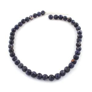 1 Strand Finest Quality Sodalite Faceted Round Ball Bead - Sodalite Ball Beads 8mm 14 Inches BR2185 - Tucson Beads