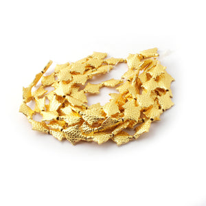 4 Strands Stamp Fish  Beads 24K Gold Plated on Copper - Fish  Beads 17mmx14mm  8 Inches Strand GPC523 - Tucson Beads