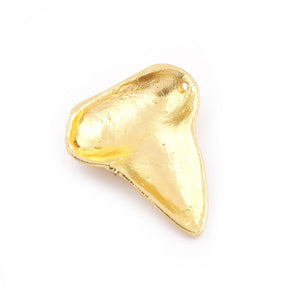 5 Pcs Beautiful Designer Shark Tooth 24k Gold Plated Over Solid Copper 23mmx20mm GPC561 - Tucson Beads