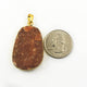 Sunstone Druzy Druzzy Drusy 24K Gold Plated Electroplated Fancy Shape Single Bail Pendant DRZ012 - Tucson Beads