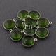 6 Pcs Peridot Hydro Round Faceted 925 Sterling Silver Pendant- 18mmx15mm SS247 - Tucson Beads