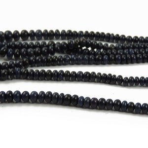 1 Long Strand Blue Ethiopian Opal Smooth Rondelles - Plain Roundel Beads 4mm-10mm 16 Inches BR4474 - Tucson Beads