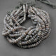 1 Strand Shaded Gray Moonstone Silver Coated Faceted Rondelles - Roundel Beads 7mm-9mm 13 Inches BR2562 - Tucson Beads