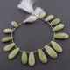 1 Strand Green Opal Faceted Pear Drop Briolettes - Green Opal Pear Shape Beads 20mmx11mm-33mmx14mm 9 Inches BR3062 - Tucson Beads