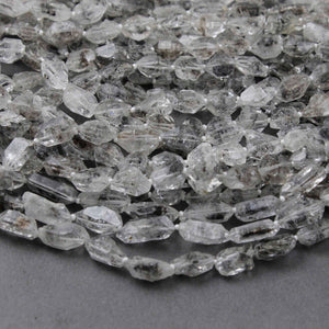 1 Strand Herkimer Diamond Faceted Front Side Drill Briolettes - Raw Diamond Beads 9mmx8mm-13mmx8mm 13.5 Inches br2357 - Tucson Beads