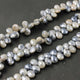 1 Strand Shaded Grey/ Blue Silverite Faceted Briolettes - Pear Drop Beads - 10mmx8mm 8 Inches BR551 - Tucson Beads