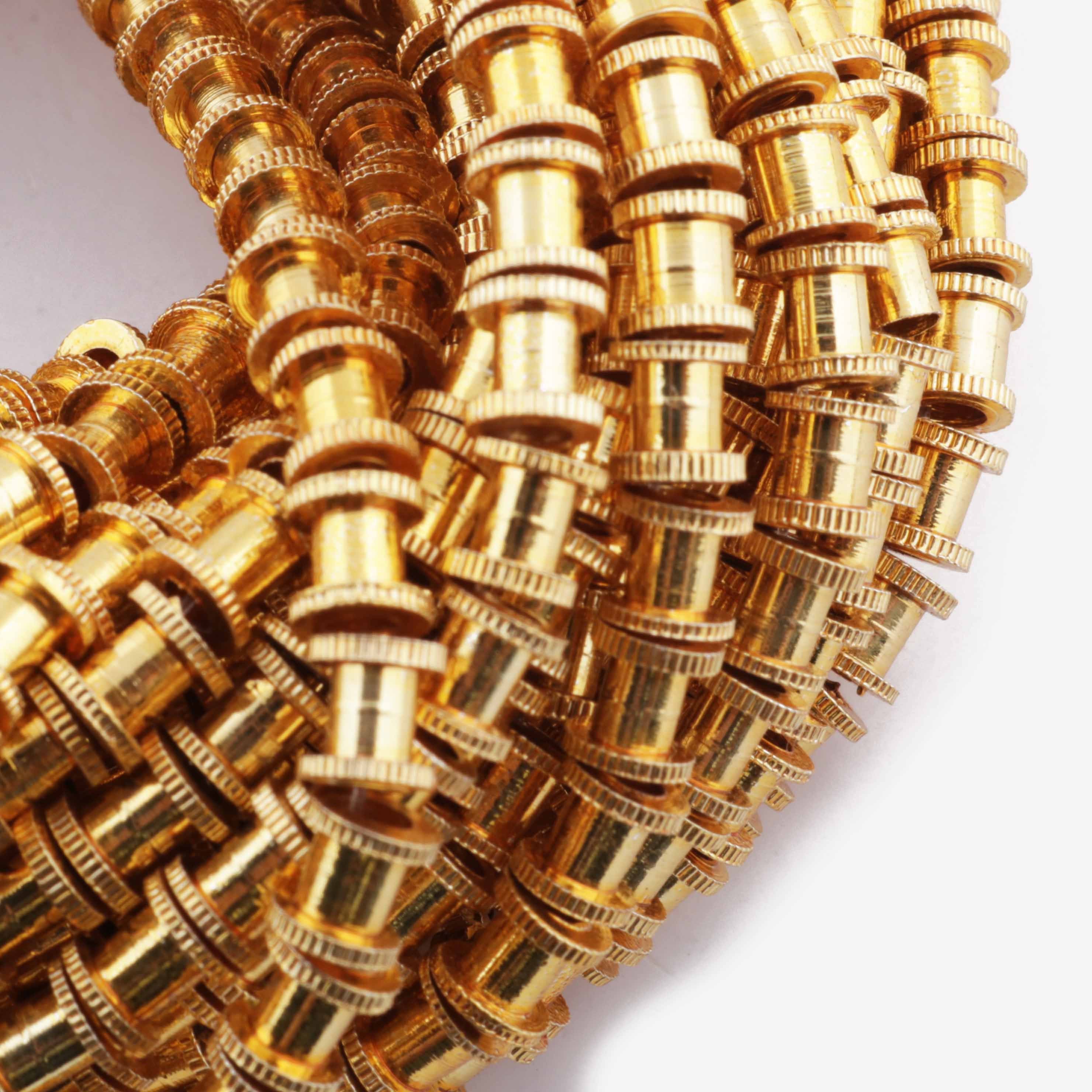 2 Strands 24k Gold Plated Designer Copper Casting Fancy Beads