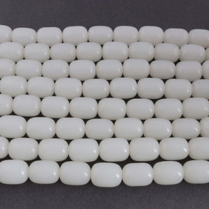 1 Strand White Chalcedony Smooth Drum Beads- Chalcedony Smooth Drum Beads 16mmx12mm 15 inches BR1597 - Tucson Beads