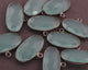 5 Pcs Aqua Chalcedony 925 Oxidized Sterling Silver Faceted Oval Shape Singal Bail Pendant - Gemstone 21mmx14mm SS233 - Tucson Beads