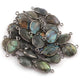 5 Pcs Labradorite Oxidized Sterling Silver Faceted Assorted Shape Connector - Gemstone 23mmx10mm- 19mmx10mm SS280 - Tucson Beads