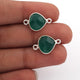 8 Pcs Green Onyx Heart Shape 925 Sterling Silver Connector SS238 - Tucson Beads