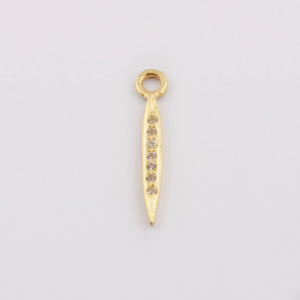 1 Pcs White Topaz Little Spike Charm Pendant 925 Sterling Vermeil/Silver -Spike Bail Pendant 21mmx3mm WTC117 - Tucson Beads