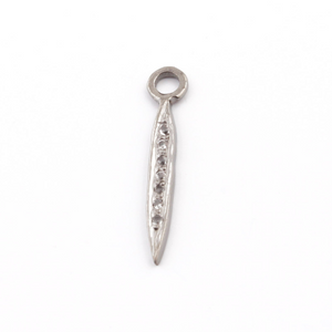 1 Pcs White Topaz Little Spike Charm Pendant 925 Sterling Vermeil/Silver -Spike Bail Pendant 21mmx3mm WTC117 - Tucson Beads